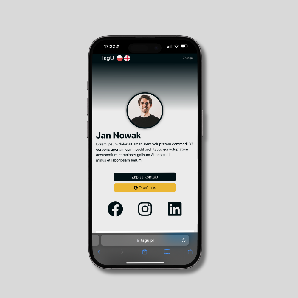 Wizytówka NFC Biała