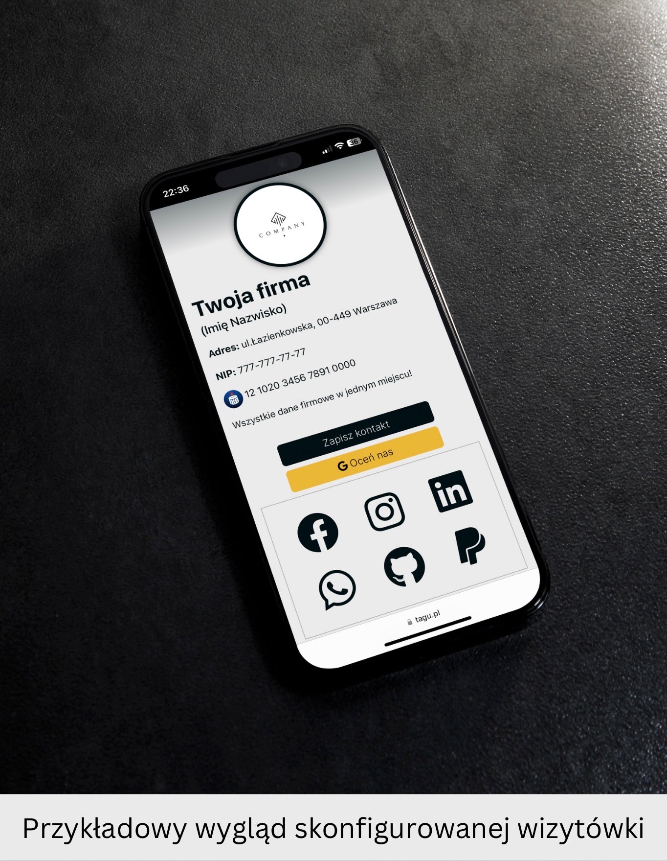Wizytówki NFC Personalizowane